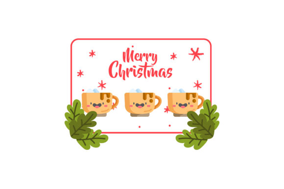 A Christmas Card Chocolate Cup Graphic for Print Templates
