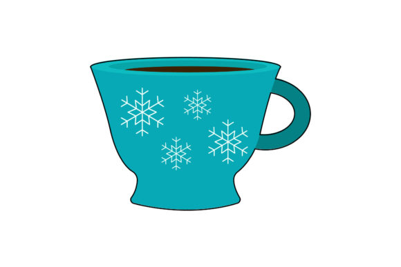 A Snowflake Cup Graphic for Elegant Winter Branding