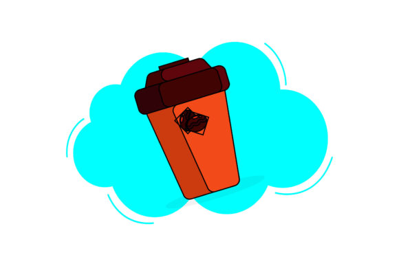 Coffee Cup Brown Cloud Style: Free Graphics & Freebies