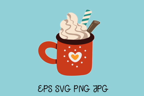 Cup of Christmas Sweet Hot Drink: A Festive Graphic Asset