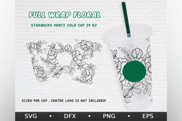 Florals Designs, Venti Cold Cup 24 Oz Graphics & Illustrations