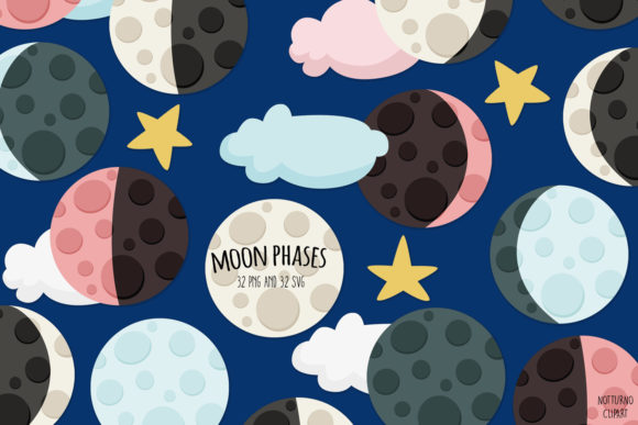 Moon Phases SVG Graphics for Your Crafting & Illustrations