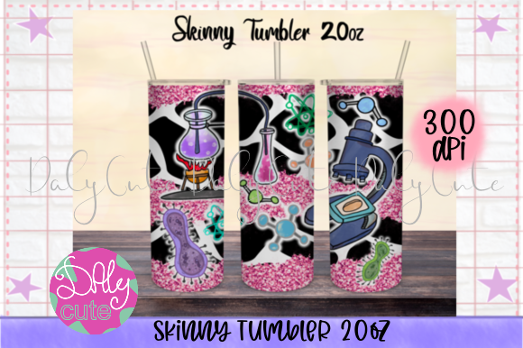 Reviewing a Science Teacher Tumbler Graphic for Editorial Use