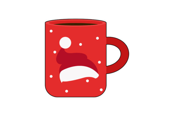 Santa Hat Cup Graphics for Festive Editorial Design