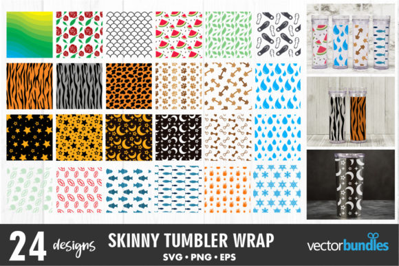Skinny Tumbler Wrap Background Bundle for Website Graphics & Crafts