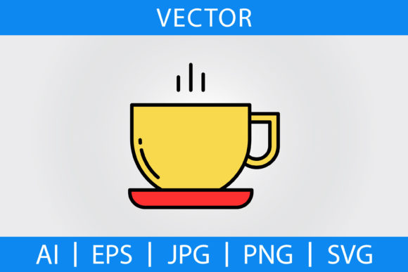 Vector Coffee Cup Filled Line Icon: A Graphics & Icons Review